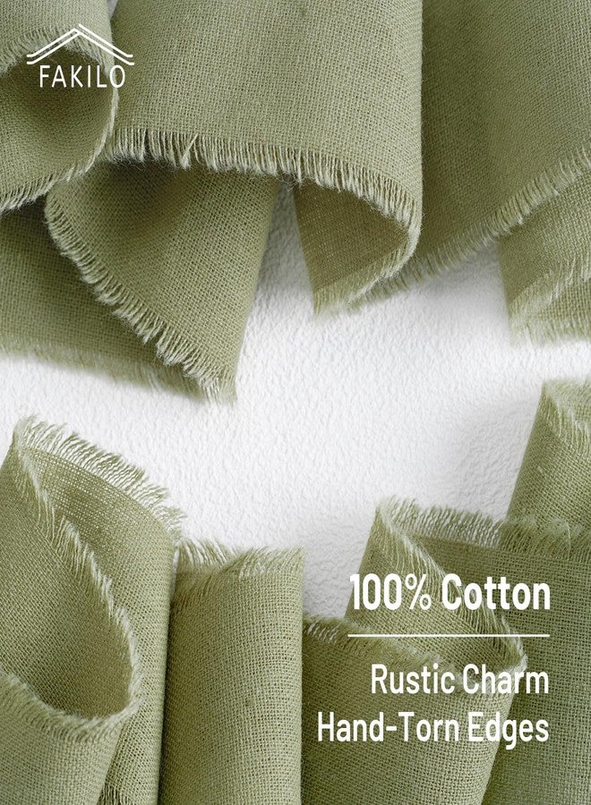 FAKILO Natural Rustic Cotton Ribbon with Frayed Edge, Sage Green 100% Cotton Ribbon 5/8" x 24yds for Vintage Wedding Bouquets,Invitations,Baby Shower,Gift Wrapping,DIY Crafts,Home Decor - Image 3